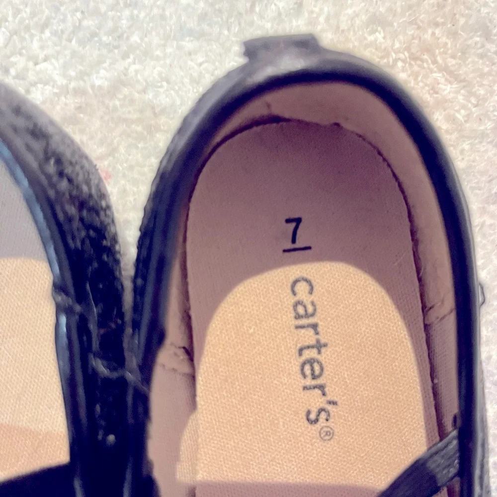 Carter’s Girls Sparkly Black Cat Shoes - Size 7